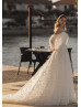 Off Shoulder Ivory Lace Tulle Corset Back Stunning Wedding Dress